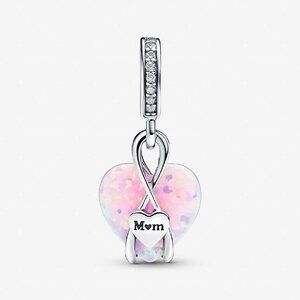 Pandora Mum Opalescent Heart Dangle Charm